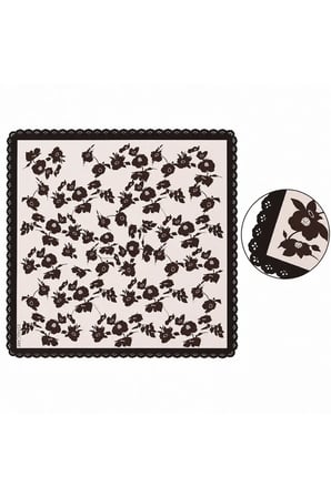 Tarzını Seç Ekru Gece Çiçekleri Desenli Dantel Oya Kesim Fular / Bandana 70 x 70 cm