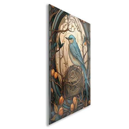 Sanatsal Cam Tablo - Art Nouveau - Dikey Motif 08-005