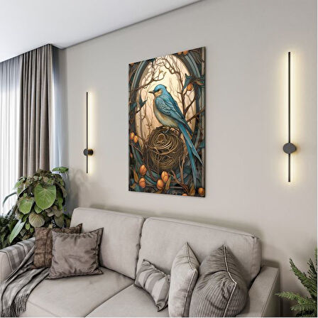 Sanatsal Cam Tablo - Art Nouveau - Dikey Motif 08-005