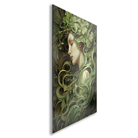 Sanatsal Cam Tablo - Art Nouveau - Dikey Motif 08-009