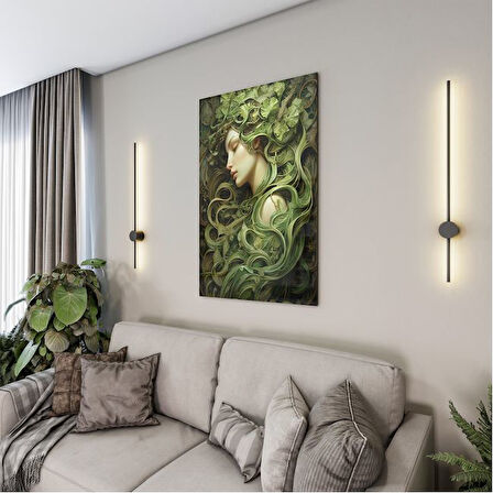 Sanatsal Cam Tablo - Art Nouveau - Dikey Motif 08-009