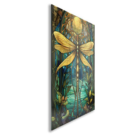 Sanatsal Cam Tablo - Art Nouveau - Dikey Motif 08-014