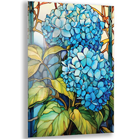 Sanatsal Cam Tablo - Art Nouveau - Dikey Motif 08-019