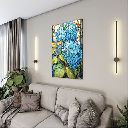 Sanatsal Cam Tablo - Art Nouveau - Dikey Motif 08-019