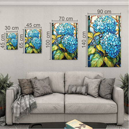 Sanatsal Cam Tablo - Art Nouveau - Dikey Motif 08-019