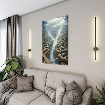 Sanatsal Cam Tablo - Kavramsal Sanat - Dikey Motif 09-002