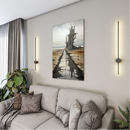 Sanatsal Cam Tablo - Kavramsal Sanat - Dikey Motif 09-003