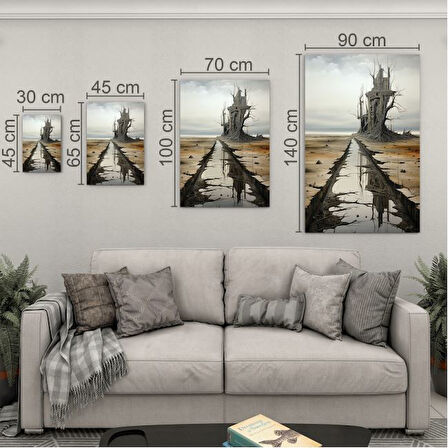 Sanatsal Cam Tablo - Kavramsal Sanat - Dikey Motif 09-003