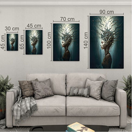 Sanatsal Cam Tablo - Kavramsal Sanat - Dikey Motif 09-016