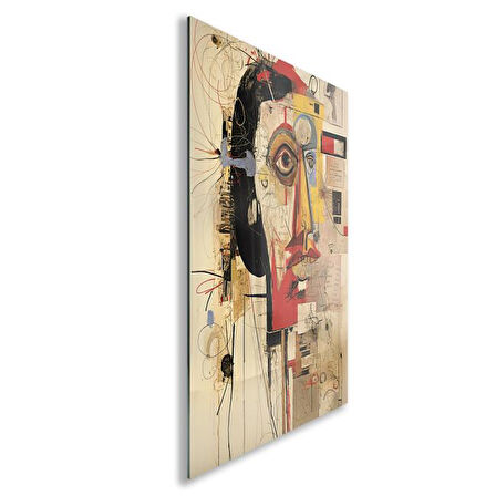 Sanatsal Cam Tablo - Dada - Dikey Motif 10-012
