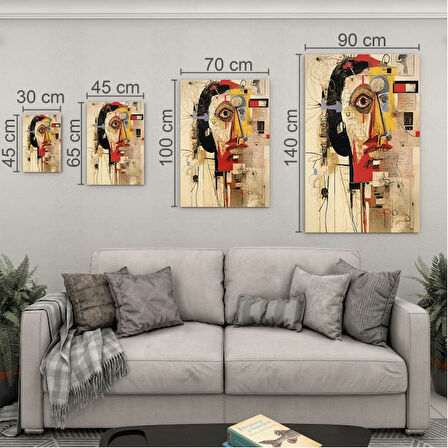 Sanatsal Cam Tablo - Dada - Dikey Motif 10-012