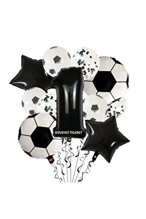 SİYAH BEYAZ FUTBOL TOP FOLYOLU BALON YAŞ SET