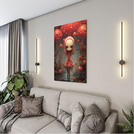 Sanatsal Cam Tablo - Pop Sürrealizm - Dikey Motif 14-011