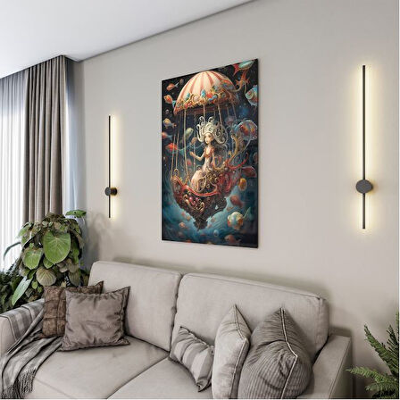 Sanatsal Cam Tablo - Pop Sürrealizm - Dikey Motif 14-016