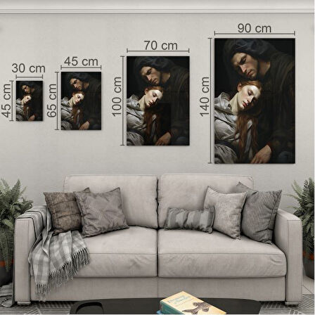 Sanatsal Cam Tablo - Rönesans - Dikey Motif 15-003