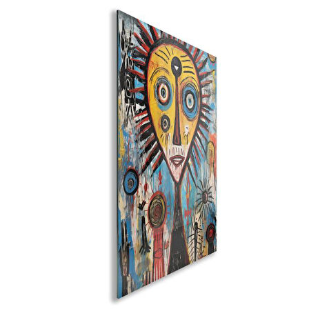 Sanatsal Cam Tablo - Art Brut - Dikey Motif 16-008