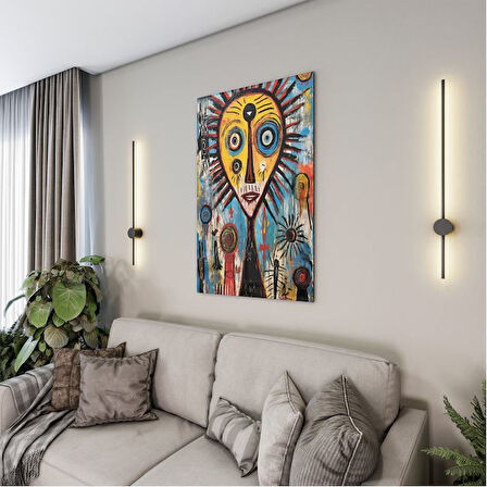 Sanatsal Cam Tablo - Art Brut - Dikey Motif 16-008