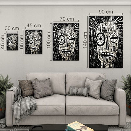 Sanatsal Cam Tablo - Art Brut - Dikey Motif 16-013