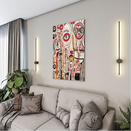 Sanatsal Cam Tablo - Art Brut - Dikey Motif 16-020
