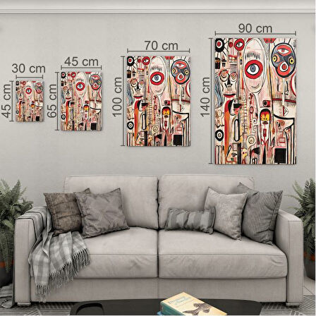 Sanatsal Cam Tablo - Art Brut - Dikey Motif 16-020