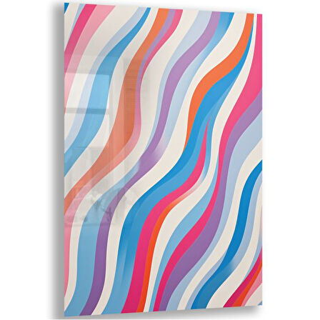 Sanatsal Cam Tablo - Abstrakt Sanat - Dikey Motif 17-015