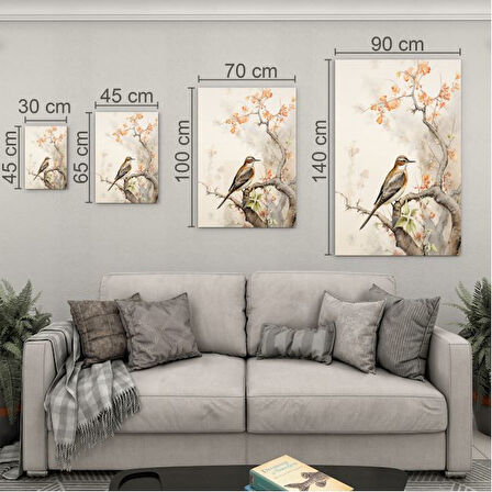 Sanatsal Cam Tablo - Uzak Doğu Sanatı - Dikey Motif 18-014