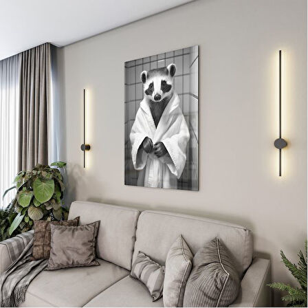 Hayvan Cam Tablo - Bornozlu Sevimli Dostlar - Dikey Motif 03-003