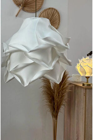 Modern Eva Gül Beyaz Tasarım Sarkıt Avize