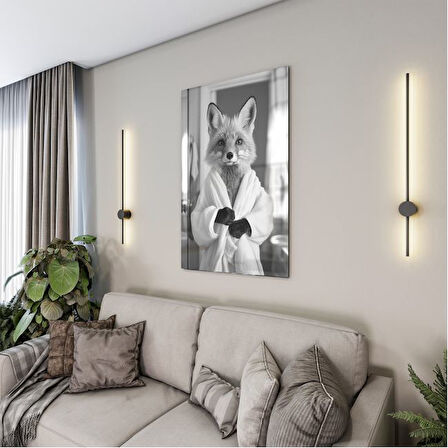 Hayvan Cam Tablo - Bornozlu Sevimli Dostlar - Dikey Motif 03-016