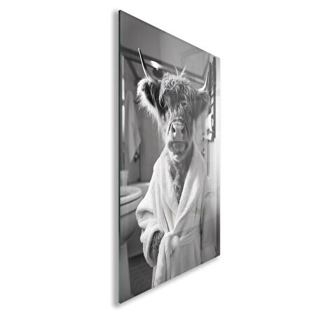 Hayvan Cam Tablo - Bornozlu Sevimli Dostlar - Dikey Motif 03-021