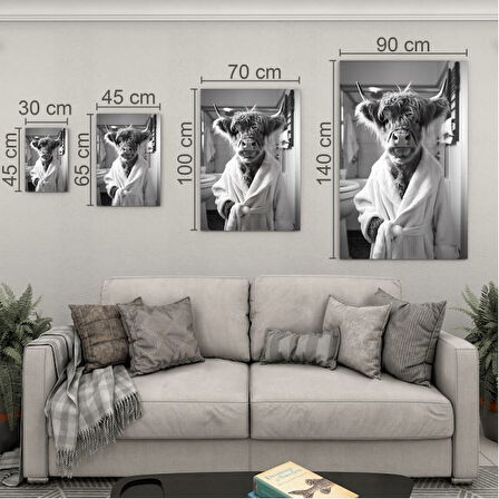 Hayvan Cam Tablo - Bornozlu Sevimli Dostlar - Dikey Motif 03-021