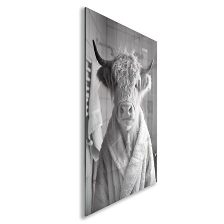 Hayvan Cam Tablo - Bornozlu Sevimli Dostlar - Dikey Motif 03-022