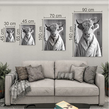 Hayvan Cam Tablo - Bornozlu Sevimli Dostlar - Dikey Motif 03-022
