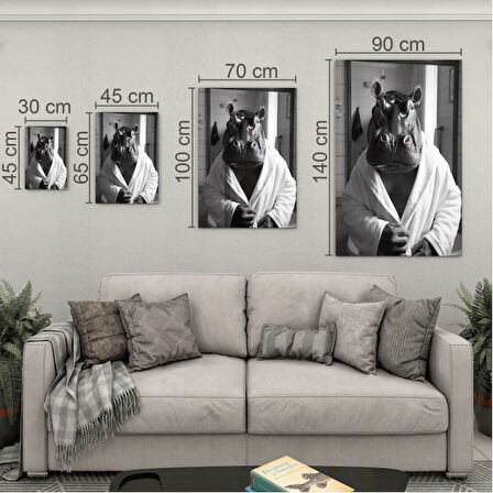 Hayvan Cam Tablo - Bornozlu Sevimli Dostlar - Dikey Motif 03-023