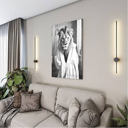 Hayvan Cam Tablo - Bornozlu Sevimli Dostlar - Dikey Motif 03-025