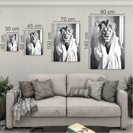 Hayvan Cam Tablo - Bornozlu Sevimli Dostlar - Dikey Motif 03-025