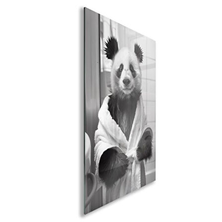 Hayvan Cam Tablo - Bornozlu Sevimli Dostlar - Dikey Motif 03-030