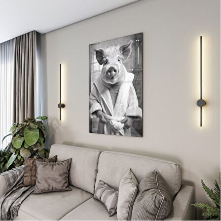 Hayvan Cam Tablo - Bornozlu Sevimli Dostlar - Dikey Motif 03-033