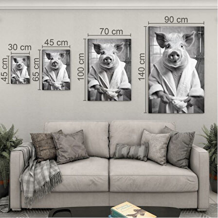 Hayvan Cam Tablo - Bornozlu Sevimli Dostlar - Dikey Motif 03-033