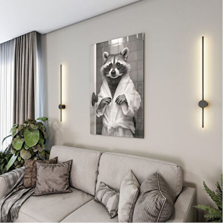 Hayvan Cam Tablo - Bornozlu Sevimli Dostlar - Dikey Motif 03-034