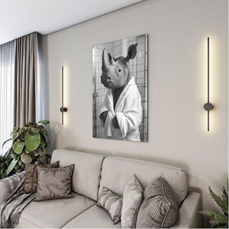 Hayvan Cam Tablo - Bornozlu Sevimli Dostlar - Dikey Motif 03-035