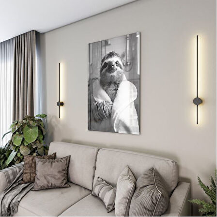 Hayvan Cam Tablo - Bornozlu Sevimli Dostlar - Dikey Motif 03-037