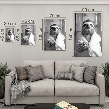 Hayvan Cam Tablo - Bornozlu Sevimli Dostlar - Dikey Motif 03-037