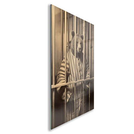Hayvan Cam Tablo - Sevimli Dostlar Hapishanede - Dikey Motif 05-007