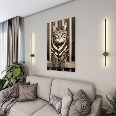 Hayvan Cam Tablo - Sevimli Dostlar Hapishanede - Dikey Motif 05-013