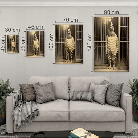 Hayvan Cam Tablo - Sevimli Dostlar Hapishanede - Dikey Motif 05-018