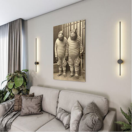 Hayvan Cam Tablo - Sevimli Dostlar Hapishanede - Dikey Motif 05-051