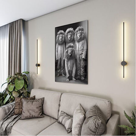 Hayvan Cam Tablo - Sevimli Dostlar Hapishanede - Dikey Motif 05-055