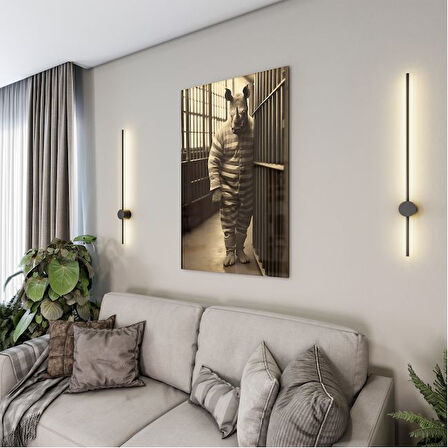 Hayvan Cam Tablo - Sevimli Dostlar Hapishanede - Dikey Motif 05-063