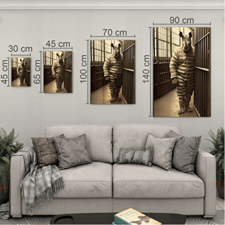 Hayvan Cam Tablo - Sevimli Dostlar Hapishanede - Dikey Motif 05-063